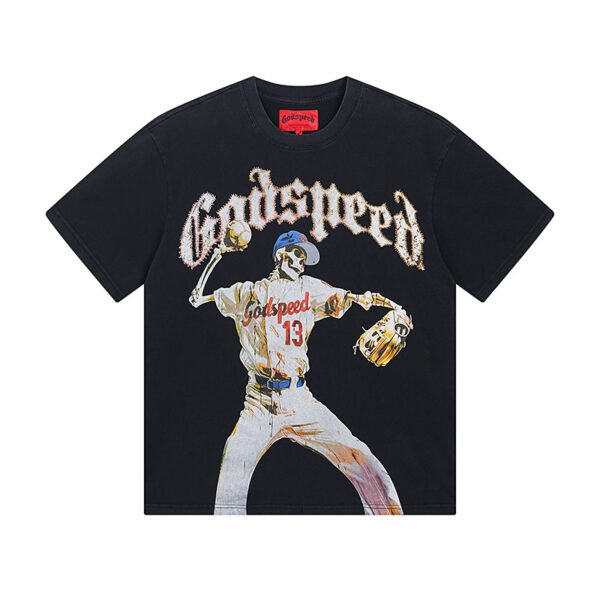 GODSPEED BASEBALL WASHED BLACK T-SHIRT