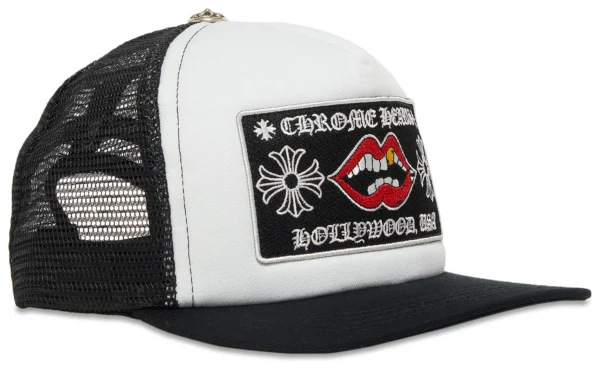CHROME HEARTS CHOMPER HOLLYWOOD TRUCKER HAT 'BLACK/WHITE'