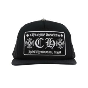 CHROME HEARTS CH HOLLYWOOD TRUCKER HAT BLACK/BLACK