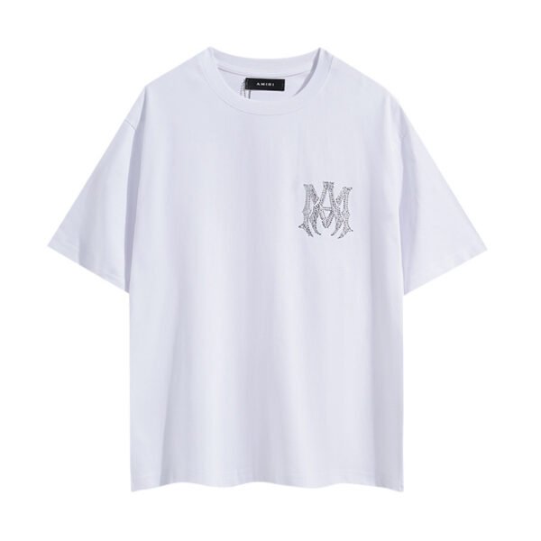 AMIRI CRYSTAL LOGO WHITE T-SHIRT