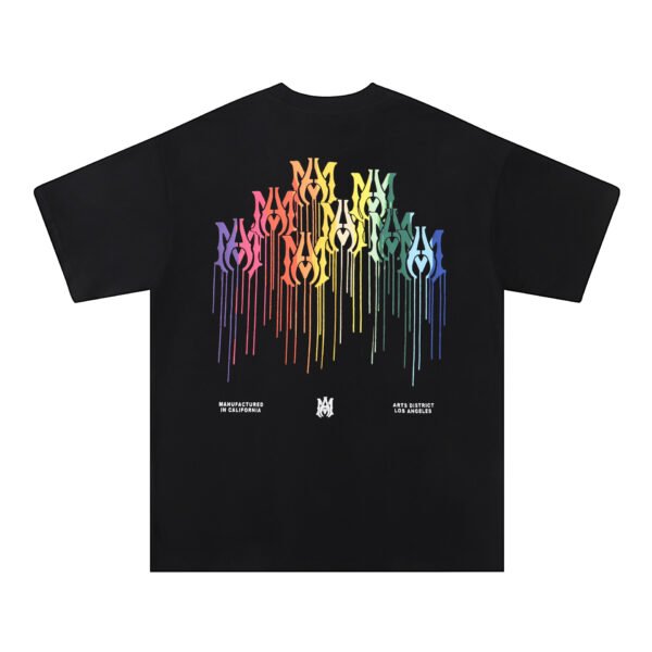 AMIRI MULTICOLOR LOGO BLACK T-SHIRT