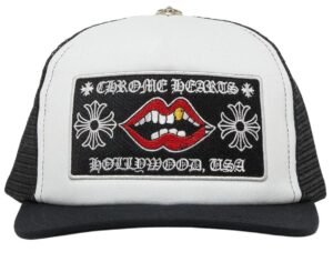 CHROME HEARTS CHOMPER HOLLYWOOD TRUCKER HAT 'BLACK/WHITE'