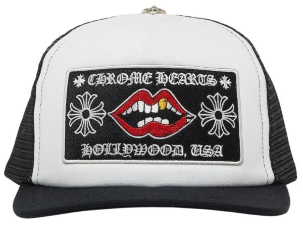 CHROME HEARTS CHOMPER HOLLYWOOD TRUCKER HAT 'BLACK/WHITE'