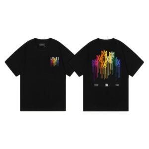 AMIRI MULTICOLOR LOGO BLACK T-SHIRT
