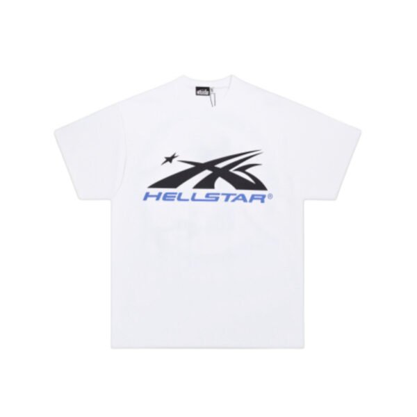 HELLSTAR FLAME FACE LOGO T-SHIRT WHITE/BLUE
