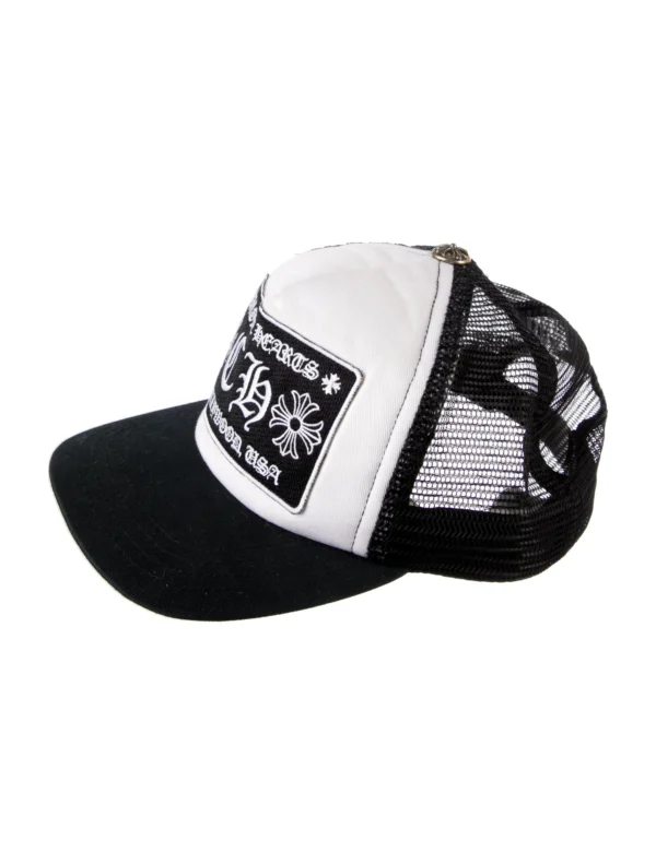 CHROME HEARTS CH HOLLYWOOD TRUCKER HAT WHITE/BLACK
