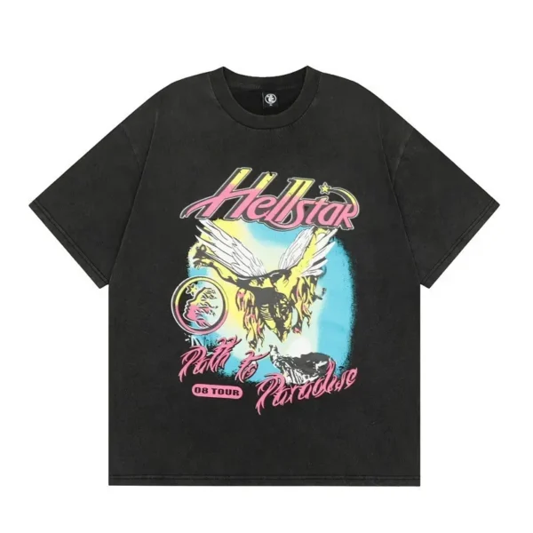 HELLSTAR PATH TO PARADISE WASHED BLACK T-SHIRT