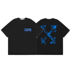 OFF-WHITE SKY BLUE ARROWS BLACK T-SHIRT