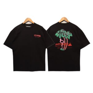 PALM ANGELS BEACH VIBES BLACK T-SHIRT