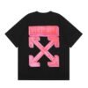 OFF-WHITE PINK STENCIL ARROWS BLACK T-SHIRT