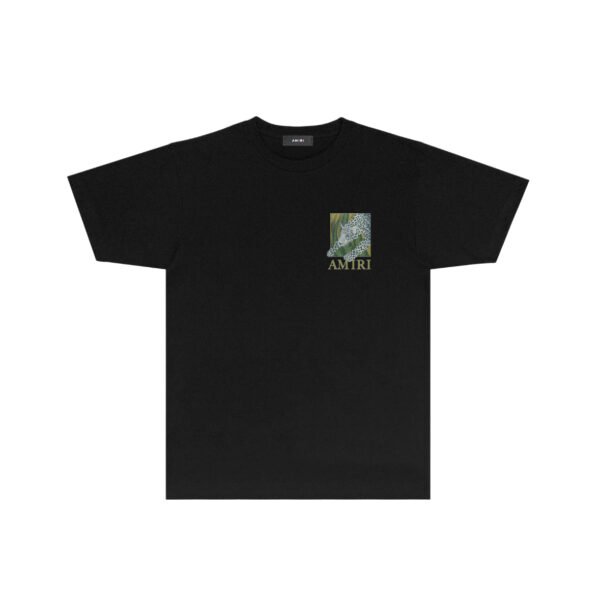 AMIRI LEOPARD CANVAS BLACK T-SHIRT