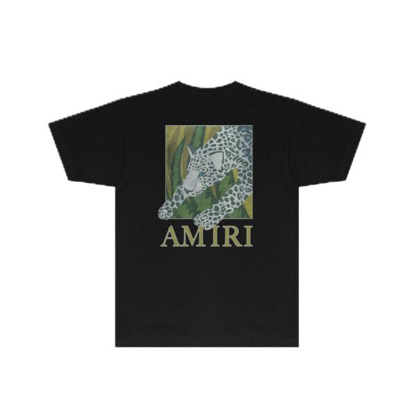 AMIRI LEOPARD CANVAS BLACK T-SHIRT