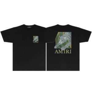 AMIRI LEOPARD CANVAS BLACK T-SHIRT