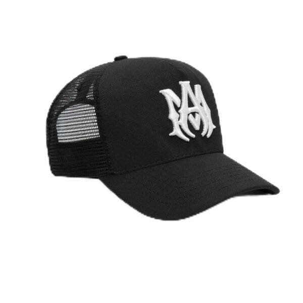 amsdisafsa AMIRI MA LOGO TRUCKER HAT BLACK/WHITE