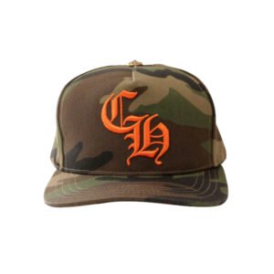 CHROME HEARTS CH GOTHIC LOGO HAT CAMO/ORANGE