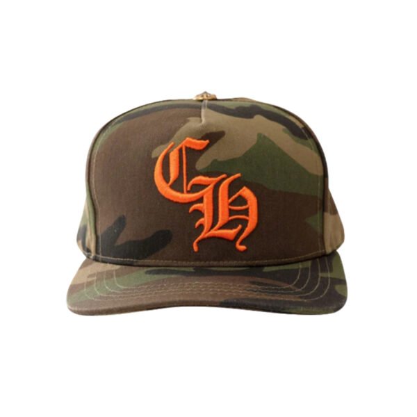 CHROME HEARTS CH GOTHIC LOGO HAT CAMO/ORANGE