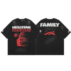 hellstarfamilynr HELLSTAR FAMILY BLACK/RED T-SHIRT