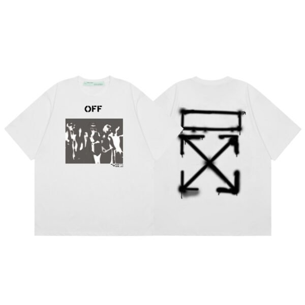 offwhitesiluetablanco OFF-WHITE SPRAY PARTY WHITE T-SHIRT