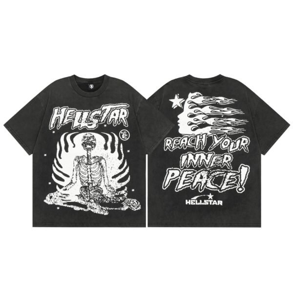 HELLSTAR REACH YOUR INNER PEACE BLACK WASH T-SHIRT
