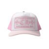chpink CHROME HEARTS CH HOLLYWOOD TRUCKER HAT WHITE/PINK