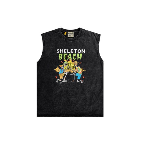 gdtankskeleton GALLERY DEPT. SKELETON BEACH SLEEVELESS WASHED BLACK