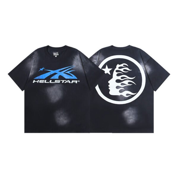 HELLSTAR BLUE METALLIC BLACK T-SHIRT