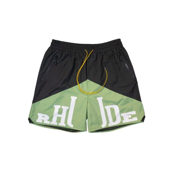 RHUDE RH LOGO SHORTS BLACK/GREEN