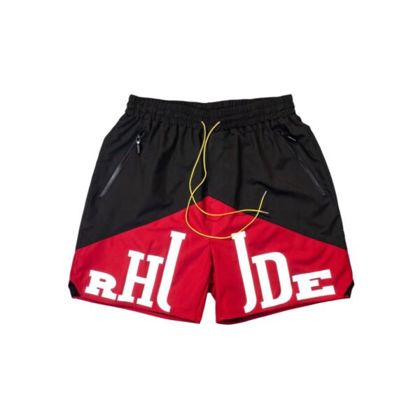 RHUDE RH LOGO SHORTS BLACK/RED