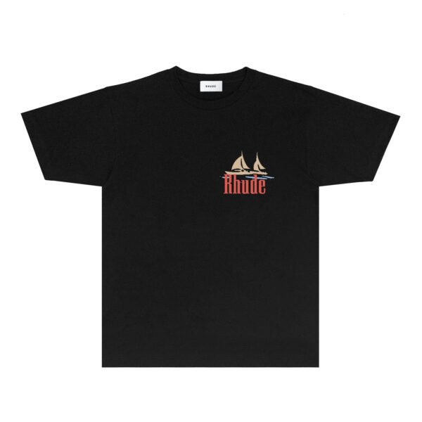 RHUDE MONACO SAILING BLACK T-SHIRT