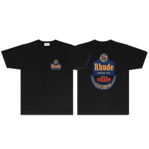 rhudecigars RHUDE GRAND CRU CIGARS BLACK T-SHIRT