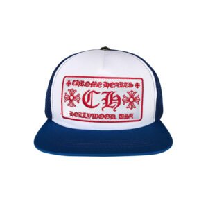CHROME HEARTS CH HOLLYWOOD TRUCKER HAT RED/BLUE