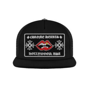 CHROME HEARTS CHOMPER HOLLYWOOD TRUCKER HAT BLACK/BLACK
