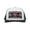chlipswhiteblack CHROME HEARTS CHOMPER HOLLYWOOD TRUCKER HAT BLACK/WHITE
