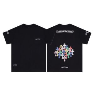 CHROME HEARTS MULTI COLOR CROSS BLACK T-SHIRT