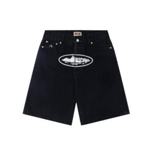 CORTEIZ BAGGY DENIM BLACK SHORTS