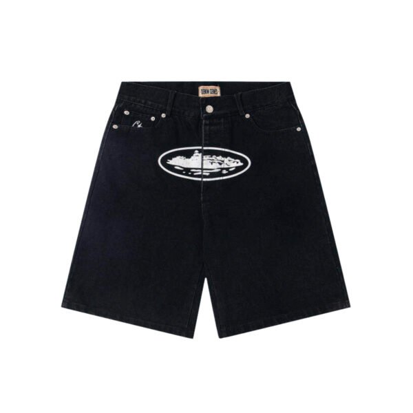 CORTEIZ BAGGY DENIM BLACK SHORTS