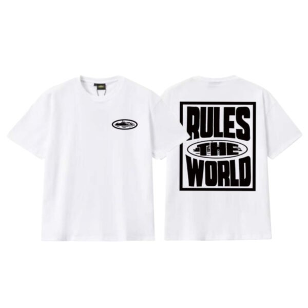corteizwhiteblack CORTEIZ RULES THE WORLD WHITE/BLACK T-SHIRT