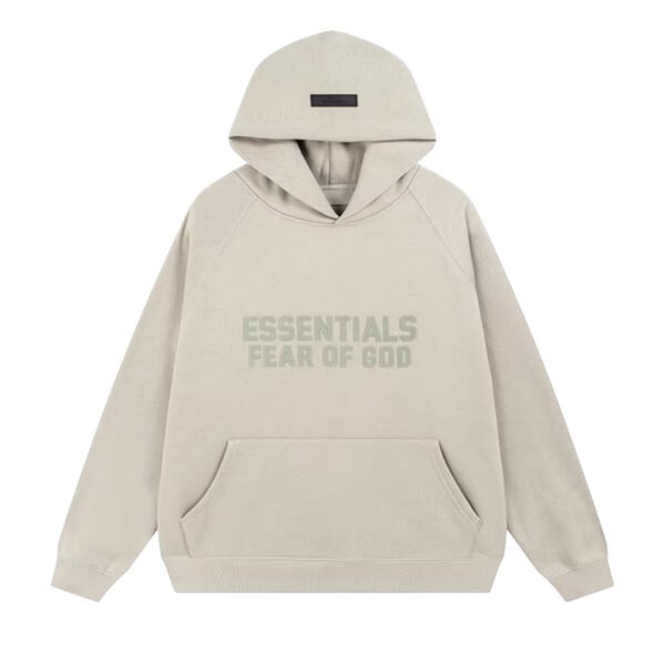 ESSENTIALS FEAR OF GOD LOGO SMOKY GRAY HOODIE