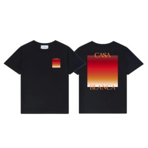 CASABLANCA BLACK ORANGE T-SHIRT