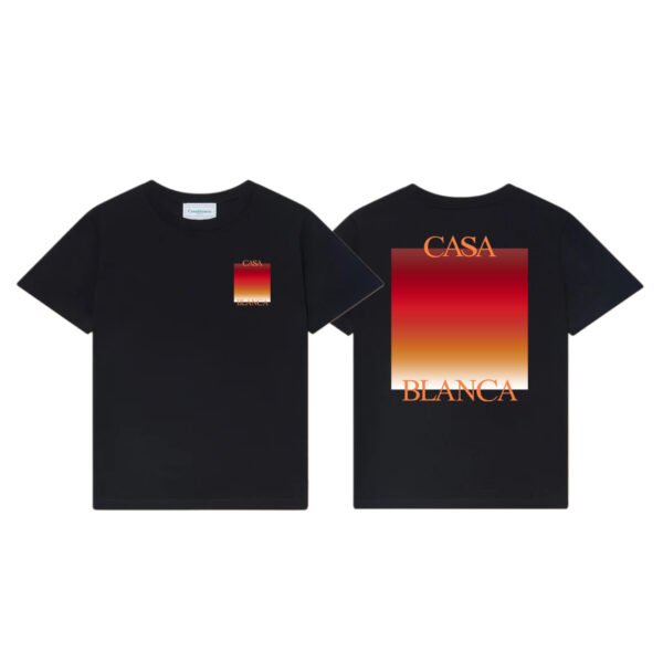 CASABLANCA BLACK ORANGE T-SHIRT