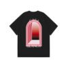 CASABLANCA PINK MIRROR BLACK T-SHIRT