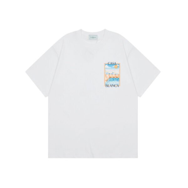 CASABLANCA SUNSET WHITE T-SHIRT