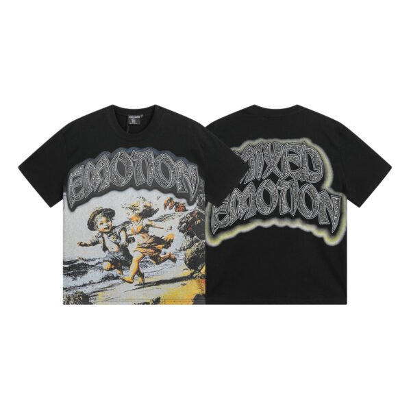 MIXED EMOTIONS CHERUB CHAOS BLACK T-SHIRT