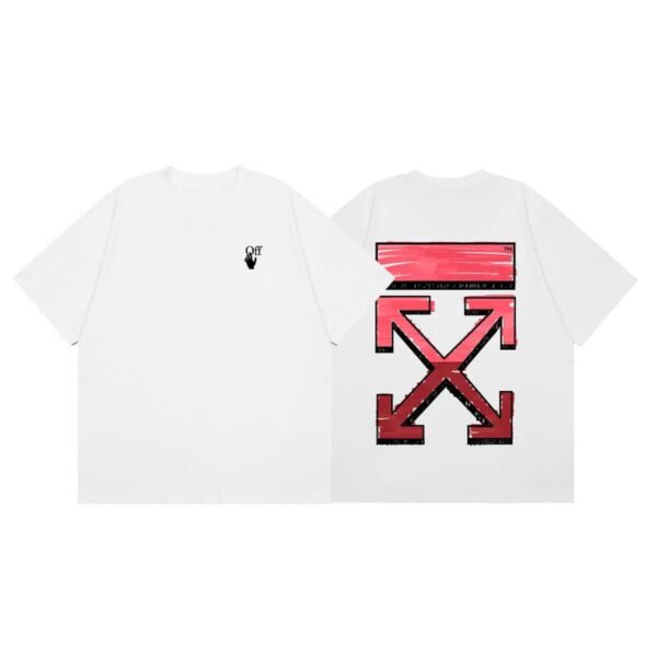 OFF-WHITE PINK ARROWS WHITE T-SHIRT
