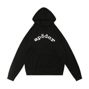 SP5DER SPECKLED BLACK HOODIE