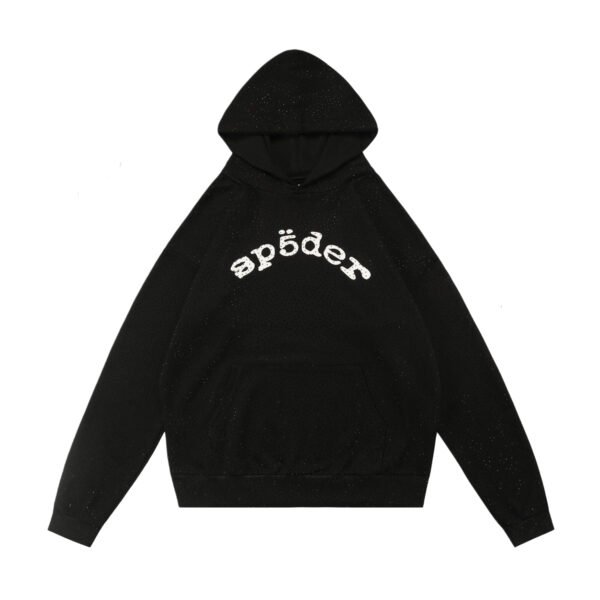 SP5DER SPECKLED BLACK HOODIE
