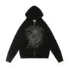 SP5DER WEB ZIP BLACK HOODIE